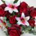 Б11679 Б/С Букет 16 вет.роза с лилией"Кудесница"Н60см(3шт)