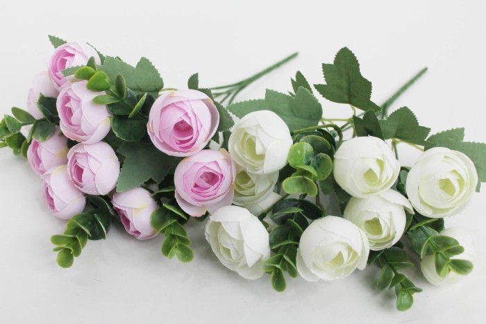 Б11910 Б/С Букет 2 цвета камелий с эвкал."Изумруд"5вет.Н31см(20шт)