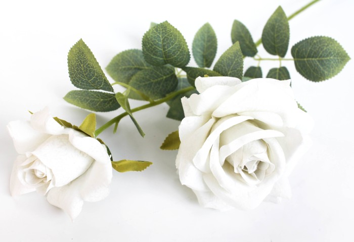 В11825 Ветка мраморная роза 2гол."Мишель"70см(10шт)