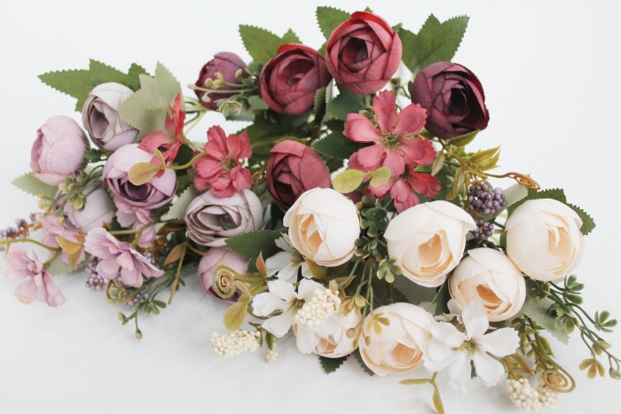 Б11911 Б/С Букет камелий с доб."Рубин"5вет.Н31см(20шт)