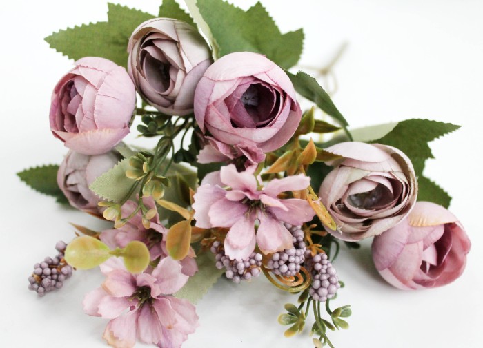 Б11911 Б/С Букет камелий с доб."Рубин"5вет.Н31см(20шт)