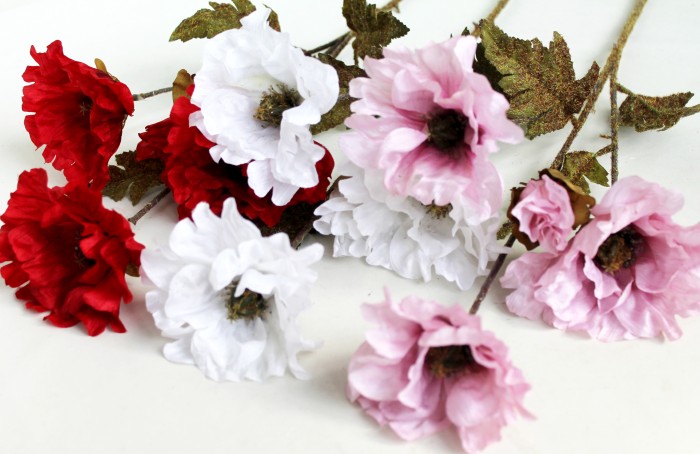 В11196 Б/С Мак шелковый муар 4гол.Н82см