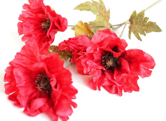 В11196 Б/С Мак шелковый муар 4гол.Н82см