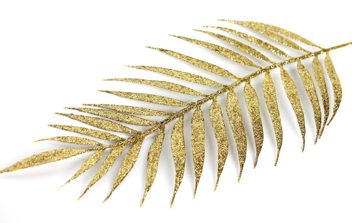 В1975 Б/С Ветка пальмы мерцающая Н43см(10шт)