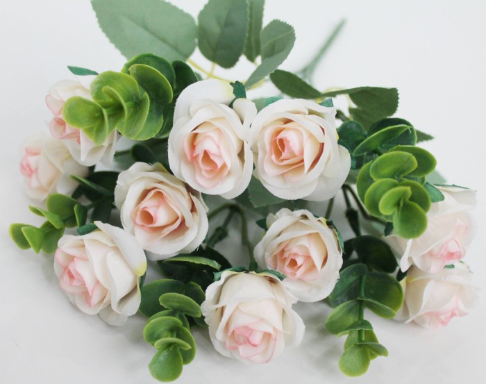 Б11913 Б/С Букет роз с эвкалиптом"Александрит"5вет.Н31см(20шт)