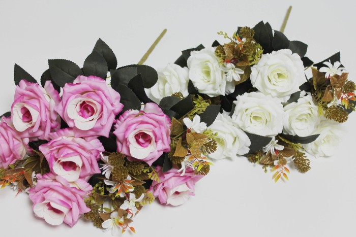 Б11986 Б/С Букет роз 11вет.с добав."Медичи"50см