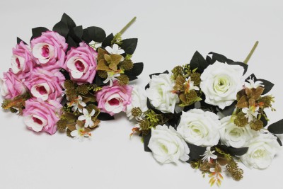 Б11986 Б/С Букет роз 11вет.с добав."Медичи"50см