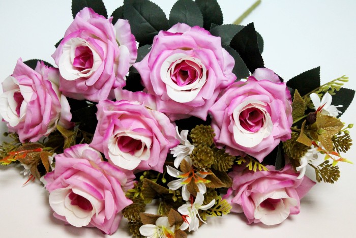 Б11986 Б/С Букет роз 11вет.с добав."Медичи"50см