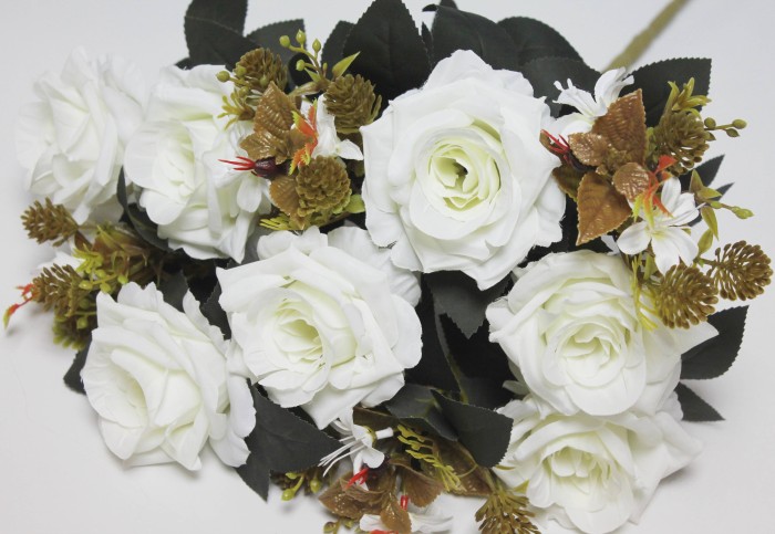 Б11986 Б/С Букет роз 11вет.с добав."Медичи"50см