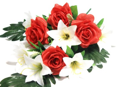 Б12190 Букет-веер роза и лилия 10 гол.&quot;Классика жанра&quot;67см