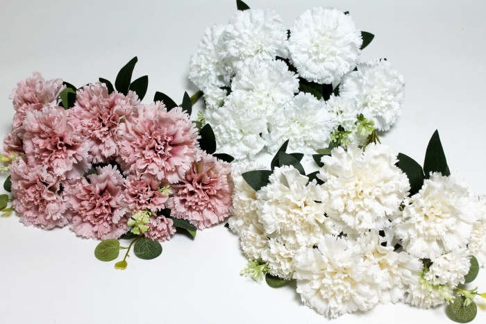 Б12273 Букет крупная гвоздика-шабо 9вет.с эвкалипт."Модера"46см