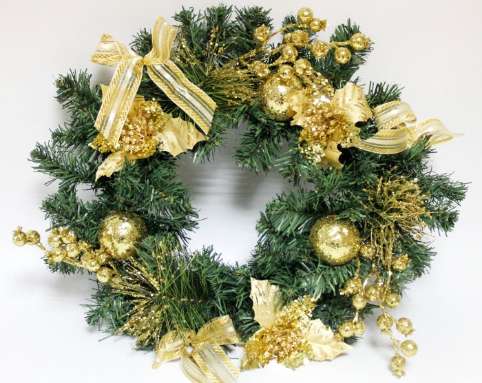 Д12115 Б/С Новогодний мерцающий венок "Сияние" ПВХ D40см