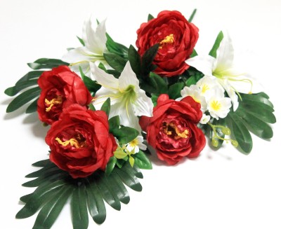Б12192 Б/С Букет-веер пион и лилия 7 голов 3 вет."Очарование"67см