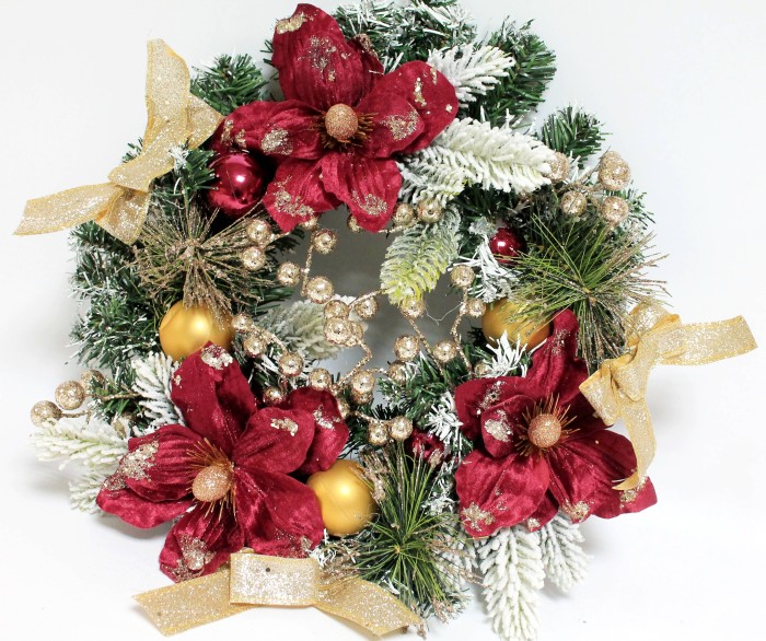 Д12116 Б/С Новогодний венок "Сказочный" ПВХ D45см