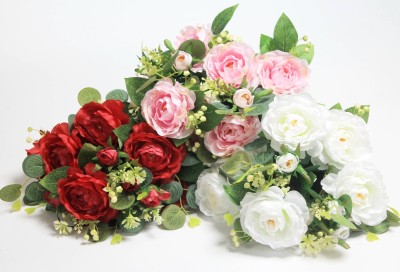 Б12193 Б/С Букет-композиция пион с эвкалиптом&quot;Комильфо&quot;42см