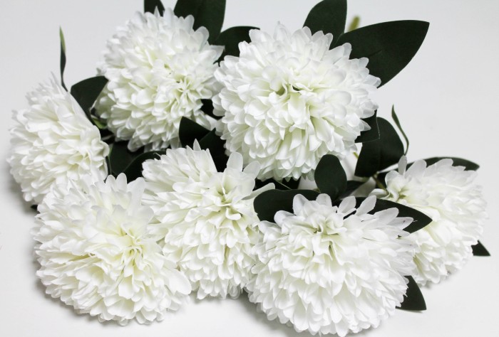 Б12275 Букет хризантема 7гол."Красное и белое"44см(10шт)