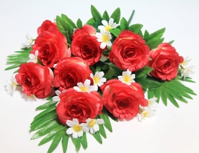 Б12194 Букет-веер розы с ромашкой 9 гол."Орион"62см