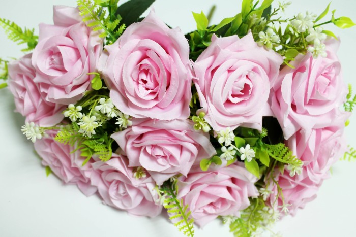 Б12258 Б/С Бук.11гол.открытых роз с дорогим лист."Амалия"39см