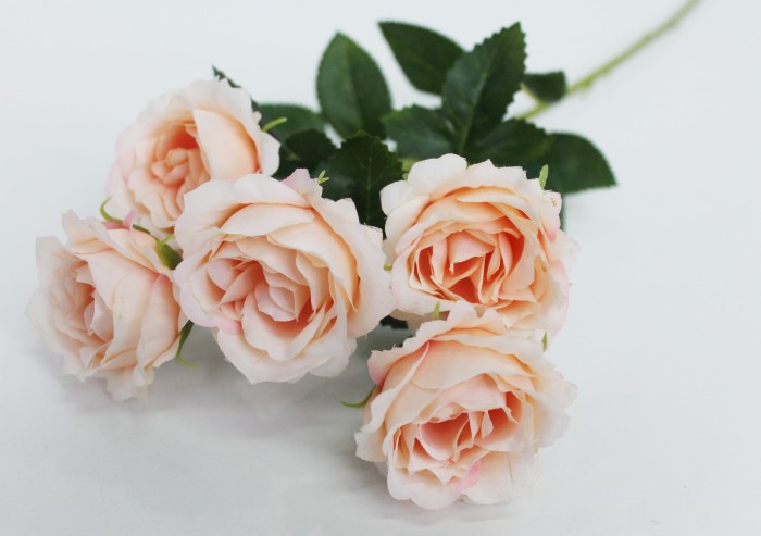 В11490 Кустовая 5 гол.пионовидная роза"Леди"Н45см(10шт)