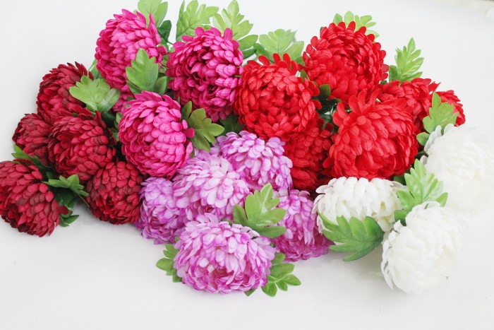 Б11924 Букет хризантем помпонной"Вулкан"6г.Н58см(10микс)