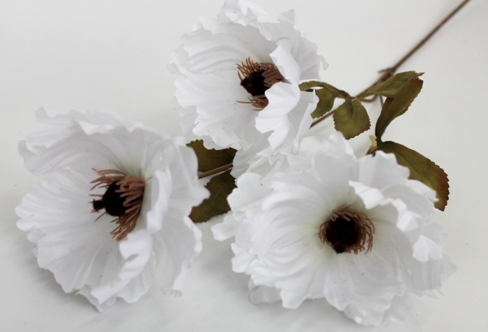 В11495 Ветка мака тройная крупноголовая Н71см(5шт)