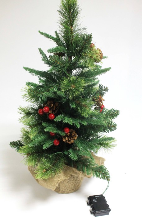 Д12202 Б/С Елка святящаяся на стол Литая и ПВХ Н70см