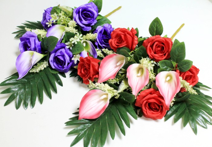 Б11964 Веер с латексной каллой для композиции на гроб 66см (2шт)