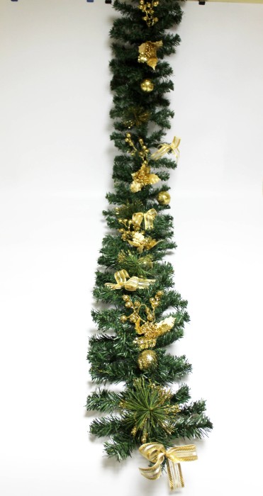 ЛЗ12118 Б/С Лиана еловая пышная мерцающее золото"Уже украшено" H190см 
