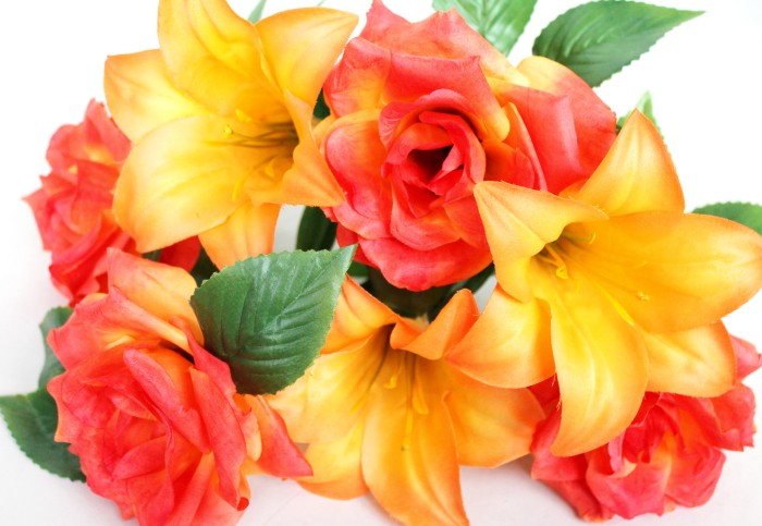 Б11168 Бук.роза с лилией"Фруже"7вет.Н48см(10микс)