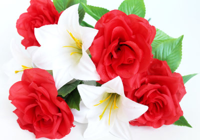 Б11168 Бук.роза с лилией"Фруже"7вет.Н48см(10микс)