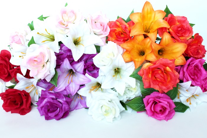 Б11168 Бук.роза с лилией"Фруже"7вет.Н48см(10микс)