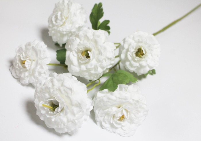 В12046 Б/С Ветка 6 голов георгина Уайт Астер высокий 83см