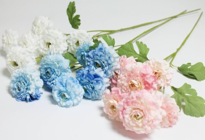 В12046 Б/С Ветка 6 голов георгина Уайт Астер высокий 83см