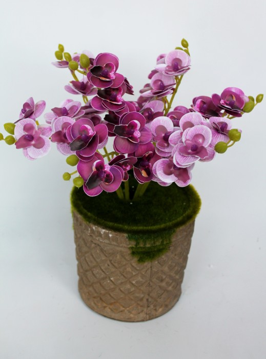 В11794 Б/С Вет.12 голов орхидея из латекса"Мини"31см(10шт)