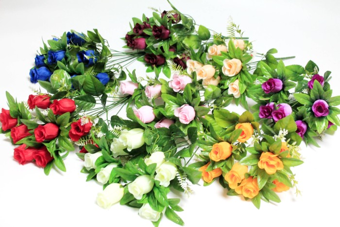 Б12048 Б/С Бук.бутонов роз 9 гол.Чжунь-Янь Н45см(20микс)