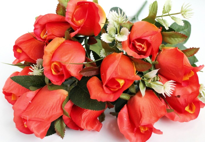 Б11529 Б/С Букет роз бутон кручёный"Вивьен"12г.Н54см(6микс)