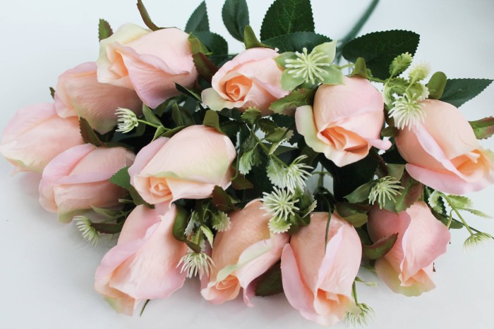 Б11529 Б/С Букет роз бутон кручёный"Вивьен"12г.Н54см(6микс)