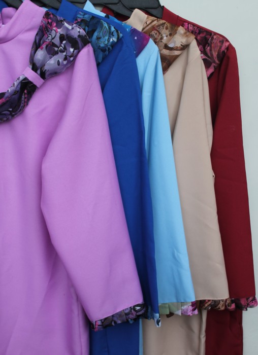 Р3681 Платье с шарфом (габардин + шифон)