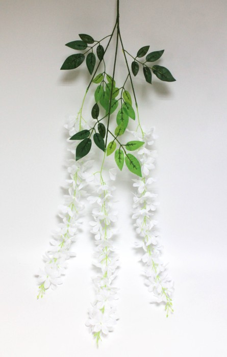 В12132 Б/С Ветка глициния "Альба"3вет.H106см(12шт)