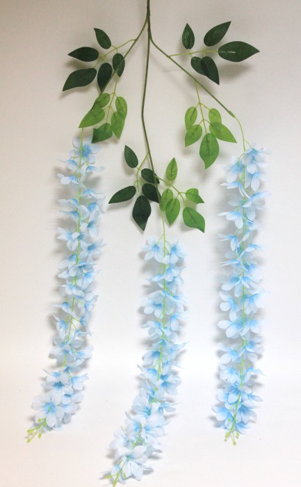 В12132 Б/С Ветка глициния "Альба"3вет.H106см(12шт)