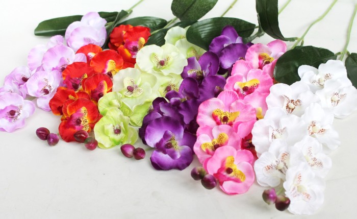 В7493 Б/С Вет. орхидеи по расцветкам "Вероника"8г.Н65см(10шт)