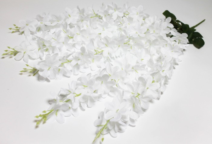 В12133 Б/С Ветка глициния многоцветковая 5веток свисающих H85см