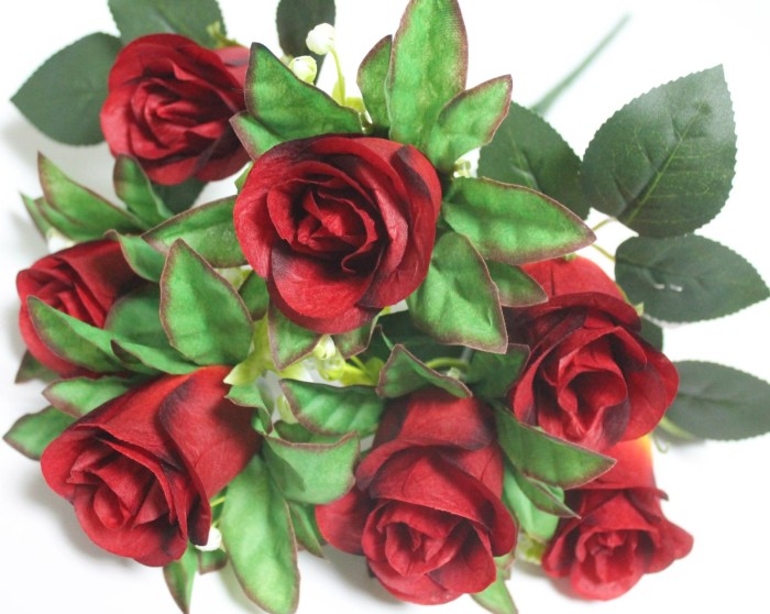 Б12214 Б/С Букет бутон в розетке 7г.с доб.гипсофила"Рей"45см(20микс)