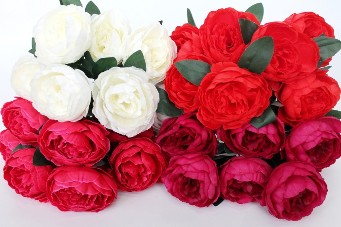 Б11599 Б/СБукет 4 расцветки 7 голов пионов"Престиж"40см(10микс)