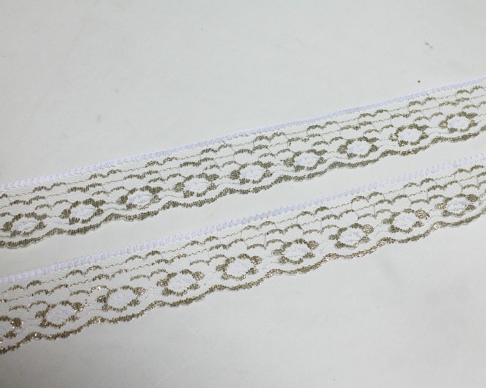 Р8091 Кружево с золотом.4,5см  (1 уп.200м)