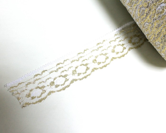 Р8091 Кружево с золотом.4,5см  (1 уп.200м)