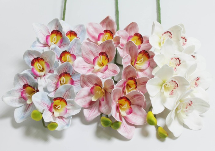 В12294 Б/С Орхидея элитный латекс 7 крупн.гол.Цимбидиум 81см 