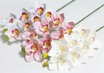 В12294 Б/С Орхидея элитный латекс 7 крупн.гол.Цимбидиум 81см 