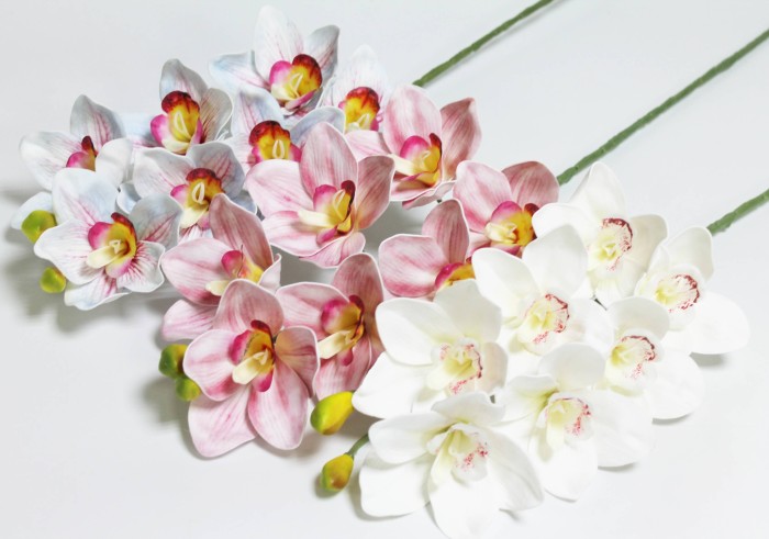 В12294 Б/С Орхидея элитный латекс 7 крупн.гол.Цимбидиум 81см 