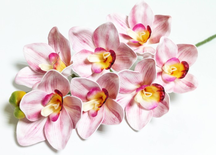 В12294 Б/С Орхидея элитный латекс 7 крупн.гол.Цимбидиум 81см 